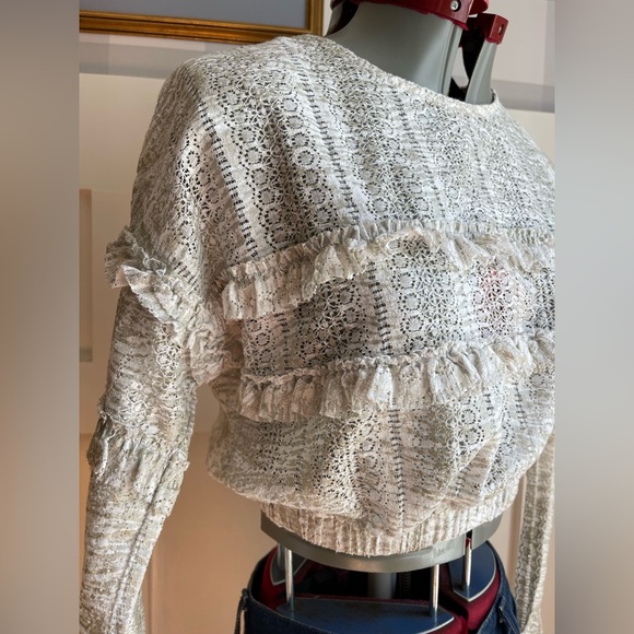 Zara Cream Textured Sweatshirt - Picture 5 of 7